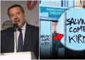 Genova, apparso murale con scritta “Salvini come Kirk” in Corso Europa, il vicepremier: “Nessuna paura, le minacce non ci fermeranno”