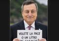 Iran, il meme con Draghi che regge cartello &ldquo;Volete la pace o un altro litro di gasolio?&rdquo; dalla celebre &ldquo;Pace o condizionatori?&rdquo;