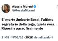 Alessia Morani e lo sciacallaggio sulla morte Bossi con quel &ldquo;finalmente&rdquo; che svela il volto cinico del PD: buttatela fuori dal partito