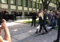 Donatella Versace alla camera ardente di Giorgio Armani