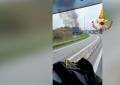 Il casello di Brescia in fiamme, l'intervento dei vigili del fuoco