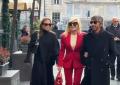 Donatella Versace e Matteo Marzotto alla camera ardente di Valentino