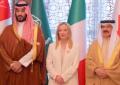 Meloni partecipa a Vertice cooperazione del Golfo in Bahrein, immagini