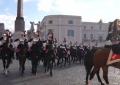 Festa del Tricolore, cambio della Guardia solenne del Reggimento Corazzieri in Piazza del Quirinale