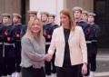 Giorgia Meloni riceve a Palazzo Chigi Presidente del Parlamento Europeo Metsola
