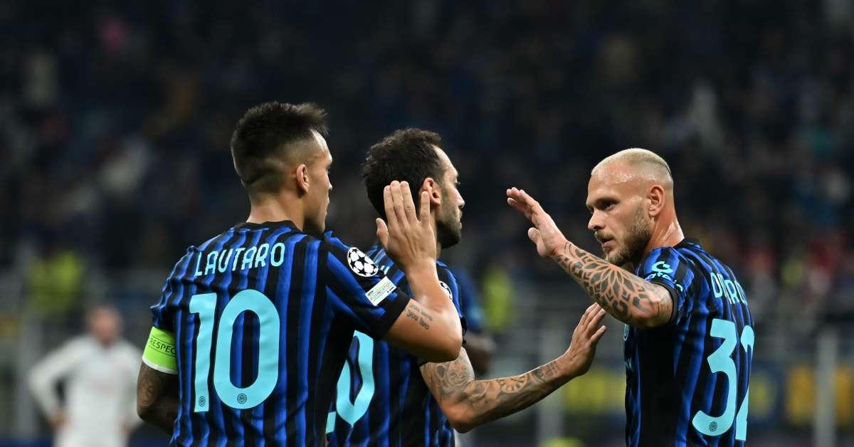 Inter Slavia Praga 3 0, doppietta di Lautaro e gol di Dumfries
