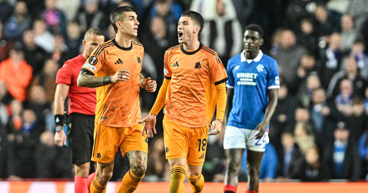 La Roma vince a Glasgow 2 0, reti di Soulè e Pellegrini La Roma vince a Glasgow 2 0, reti di Soulè e Pellegrini