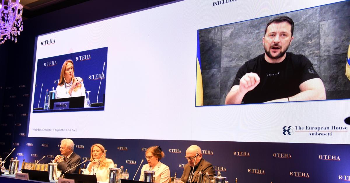 Volodymyr Zelensky al Forum TEH Ambrosetti di Cernobbio, ovvero dell
