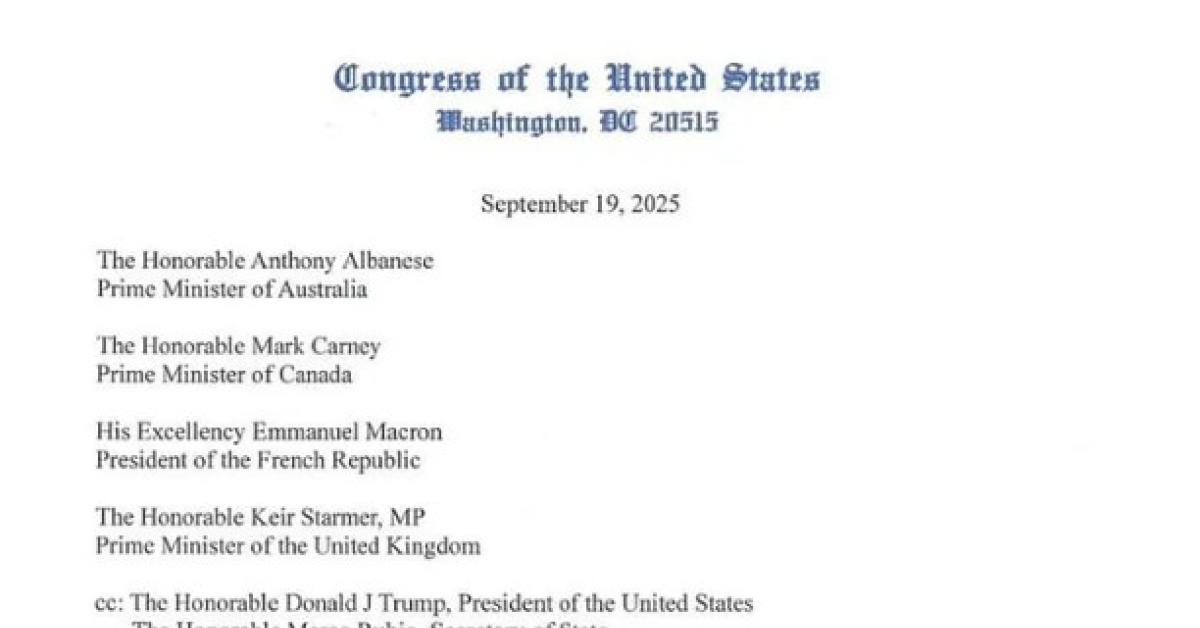 Usa, 25 repubblicani chiedono a Francia, Canada, Uk, Australia di non riconoscere Palestina: "Scelta in contrasto con nostri interessi, avrete conseguenze" la LETTERA Usa, 25 repubblicani chiedono a Francia, Canada, Uk, Australia di non riconoscere Palestina: "Scelta in contrasto con nostri interessi, avrete conseguenze" la LETTERA