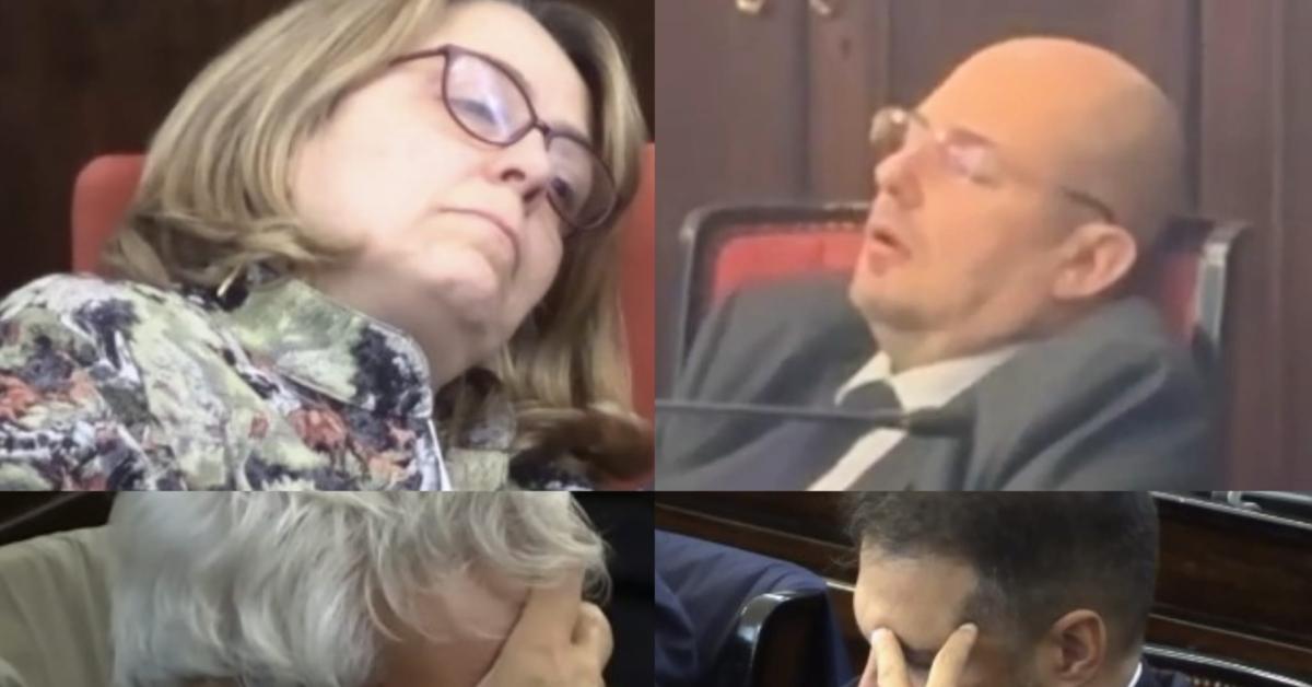 Vendita stadio San Siro approvata alle 3:47 di notte, il VIDEO dei consiglieri che si addormentano sulle poltrone e crollano con la faccia tra le mani durante la seduta