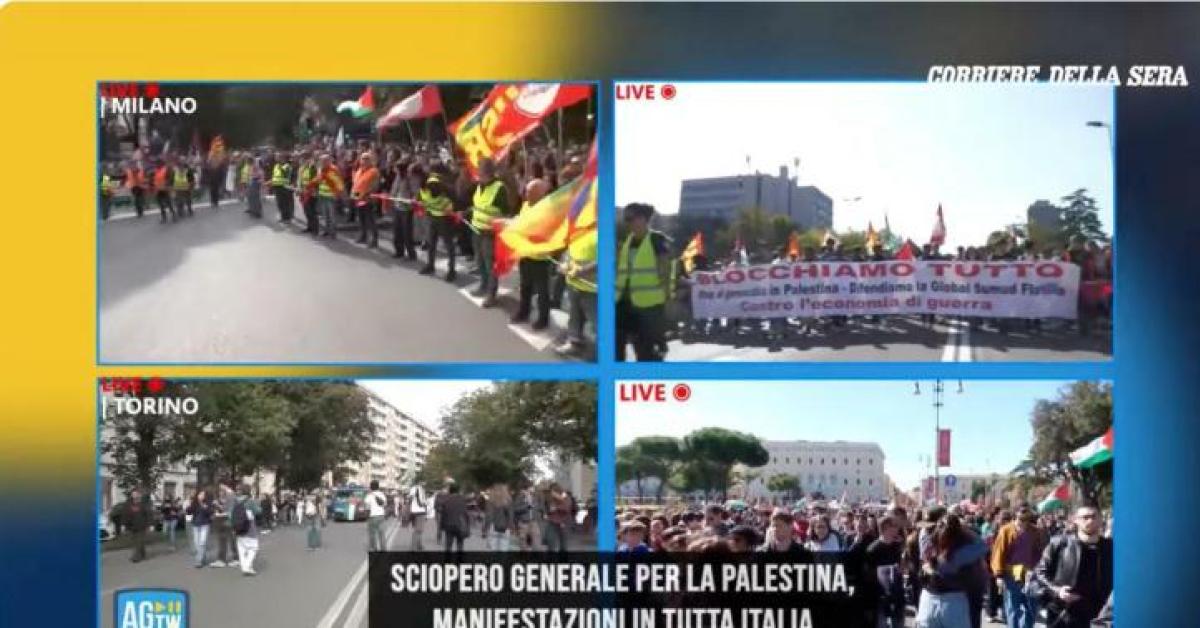 Sciopero generale, 100 cortei in tutta Italia, in 100mila a Milano e a Firenze, 60mila a Roma, Landini: "Fieri delle piazze piene"   DIRETTA