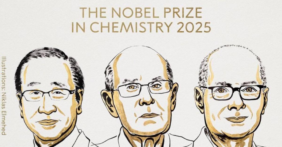 Premio Nobel per la Chimica 2025 a Susumu Kitagawa, Richard Robson e Omar M. Yaghi per lo sviluppo di strutture metallo organiche