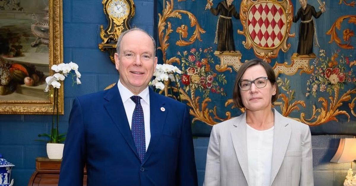 Alberto di Monaco ha ricevuto in udienza, Mirjana Spoljaric, Presidente del Comitato Internazionale della Croce Rossa e della Mezzaluna Rossa (CICR) Alberto di Monaco ha ricevuto in udienza, Mirjana Spoljaric, Presidente del Comitato Internazionale della Croce Rossa e della Mezzaluna Rossa (CICR)