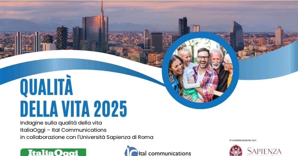 Indagine ItaliaOggi Ital Communications 2025, Milano prima in classifica per qualità della vita, ultima Caltanissetta Indagine ItaliaOggi Ital Communications 2025, Milano prima in classifica per qualità della vita, ultima Caltanissetta