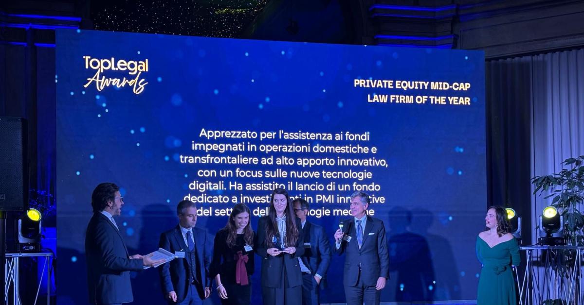 Alma LED premiata come “Private Equity Mid Cap Law Firm of the Year” ai TopLegal Awards 2025