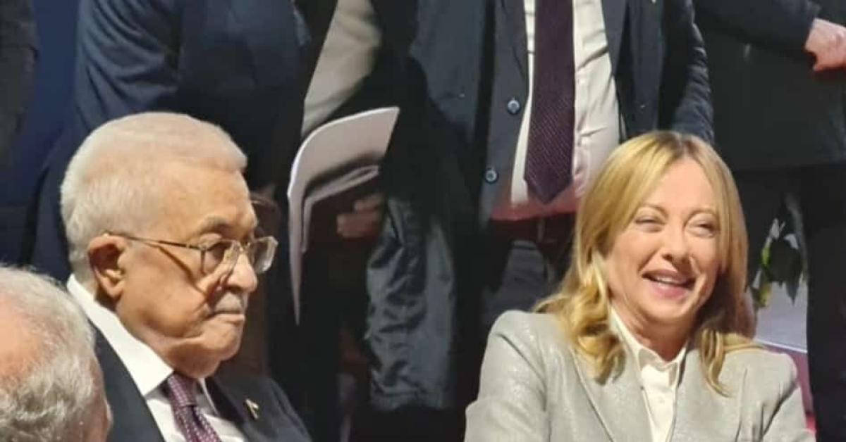 mahmoud abbas abu mazen ad atreju italia riconosca la palestina 2 popoli e 2 stati unica via meloni sua presenza qui centrale