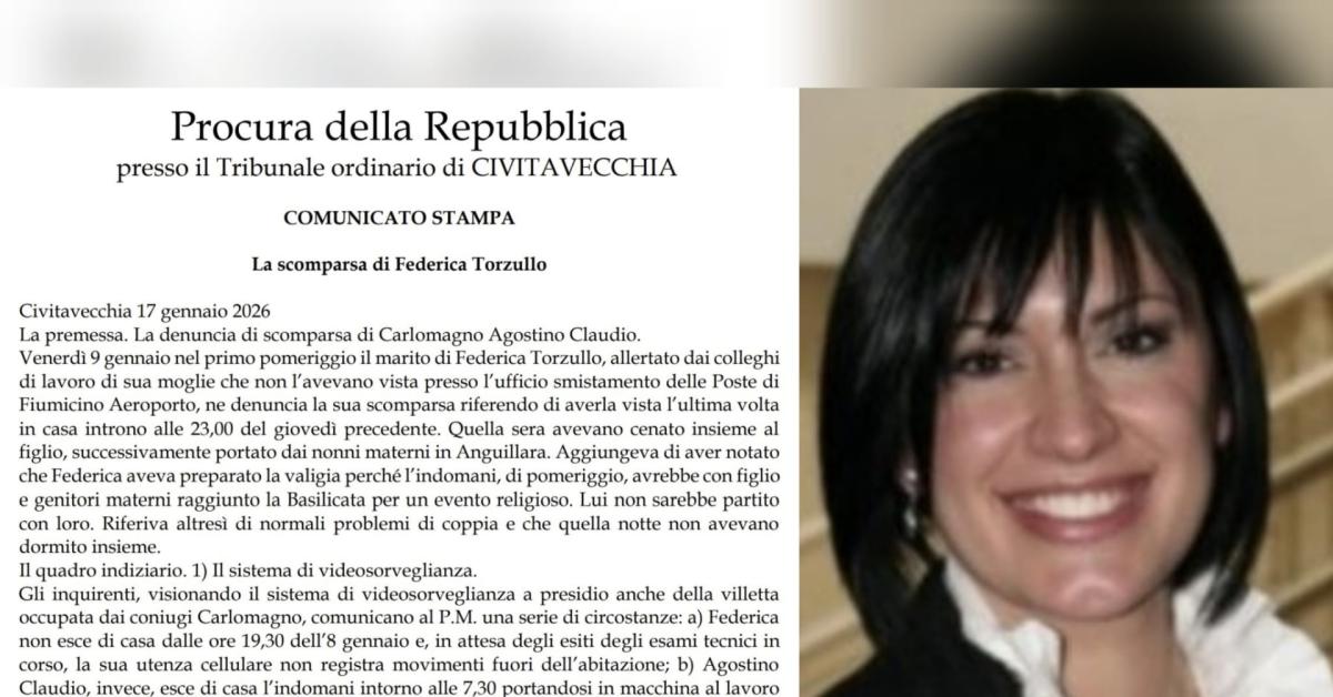 Scomparsa Federica Torzullo, la Procura: "Repertate tracce di sangue dappertutto, anche su abiti e auto del marito, da lui versione contraddittoria"