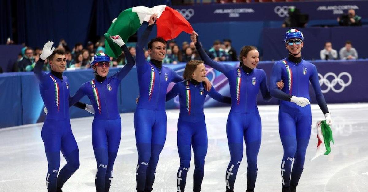 olimpiadi milano cortina 2026 2176 oro per l8217italia vittoria nella staffetta mista di short track con confortola fontana nadalini e sighel