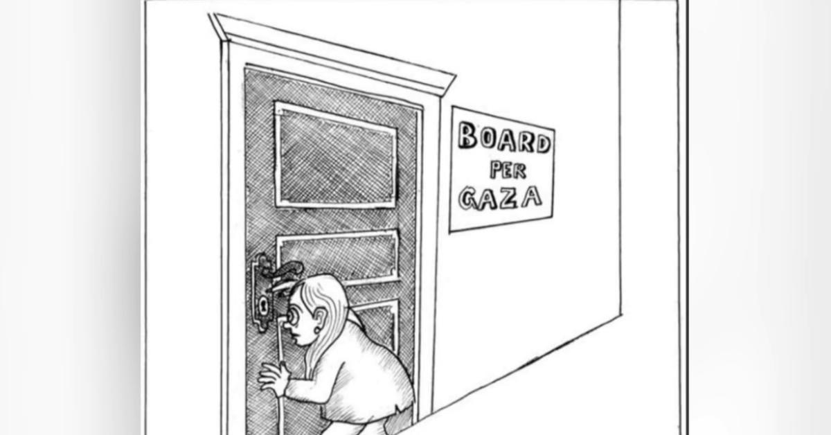 Board of Peace per Gaza, vignetta di Giannelli sull
