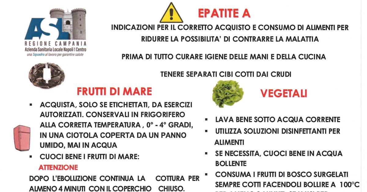 napoli aumento anomalo casi di epatite a sindaco manfredi firma ordinanza urgente che vieta consumo frutti di mare crudi