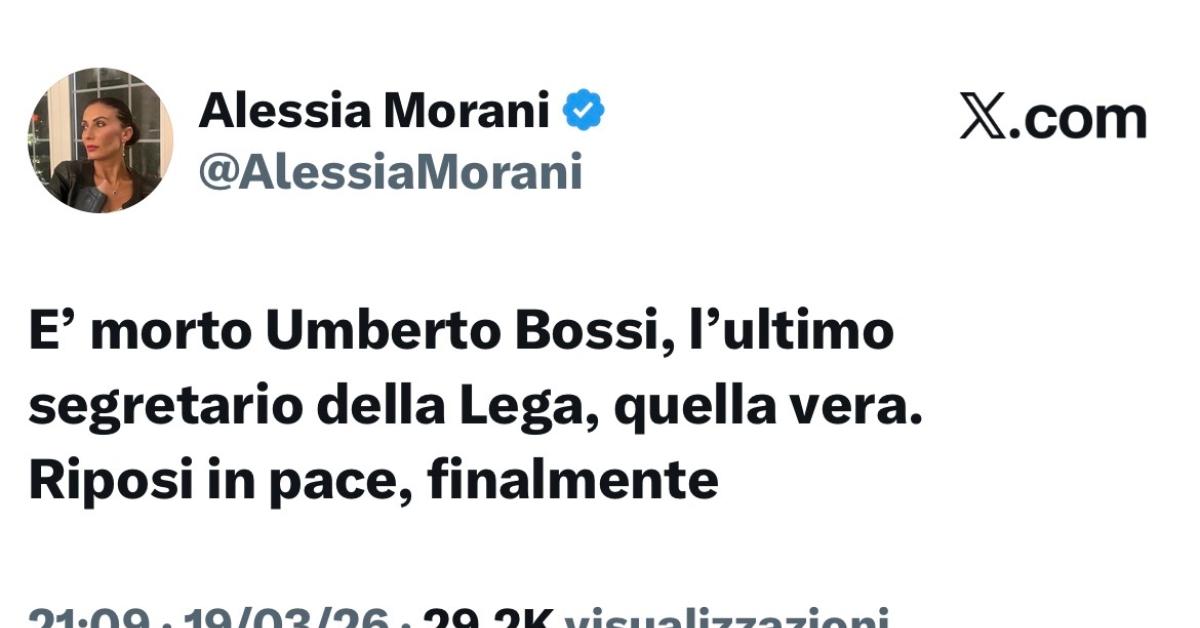 alessia morani e lo schifoso commento sulla morte bossi con quel finalmente che svela il volto cinico del pd buttatela fuori dal partito da Ilgiornaleditalia.it alessia morani e lo schifoso commento sulla morte bossi con quel finalmente che svela il volto cinico del pd buttatela fuori dal partito