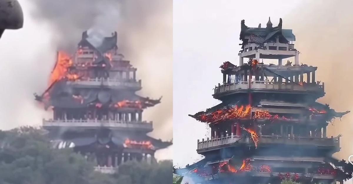 Cina, incendio devasta tempio in legno di Yongqing risalente a 1500 anni fa, fiamme divampate da incenso e candele provocate da turista   VIDEO