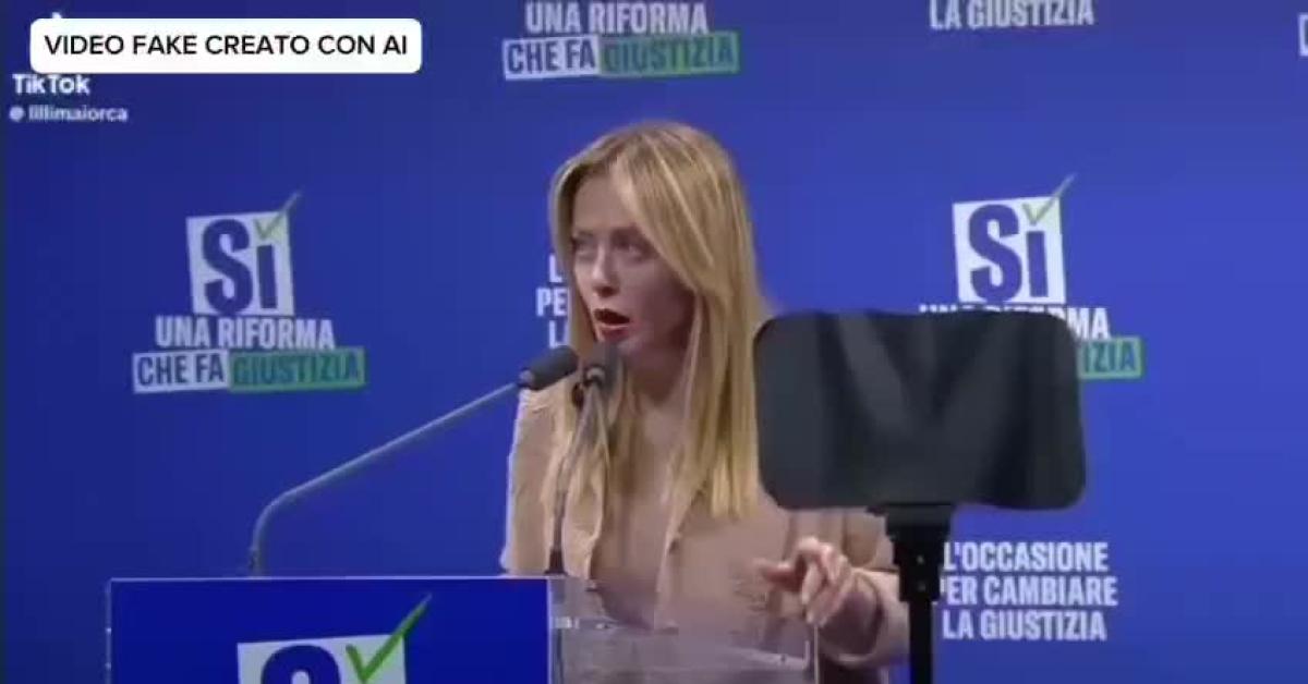 referendum giustizia meloni col no avremo inondazioni e cavallette col s236 la pace nel mondo video fake creato con ai da Ilgiornaleditalia.it referendum giustizia meloni col no avremo inondazioni e cavallette col s236 la pace nel mondo video fake creato con ai