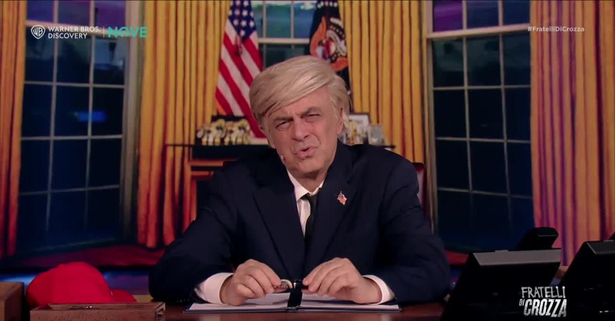 Fratelli di Crozza, Trump e la provocazione sulla democrazia e la canzone con Netanyahu: "Soldi, soldi, soldi"