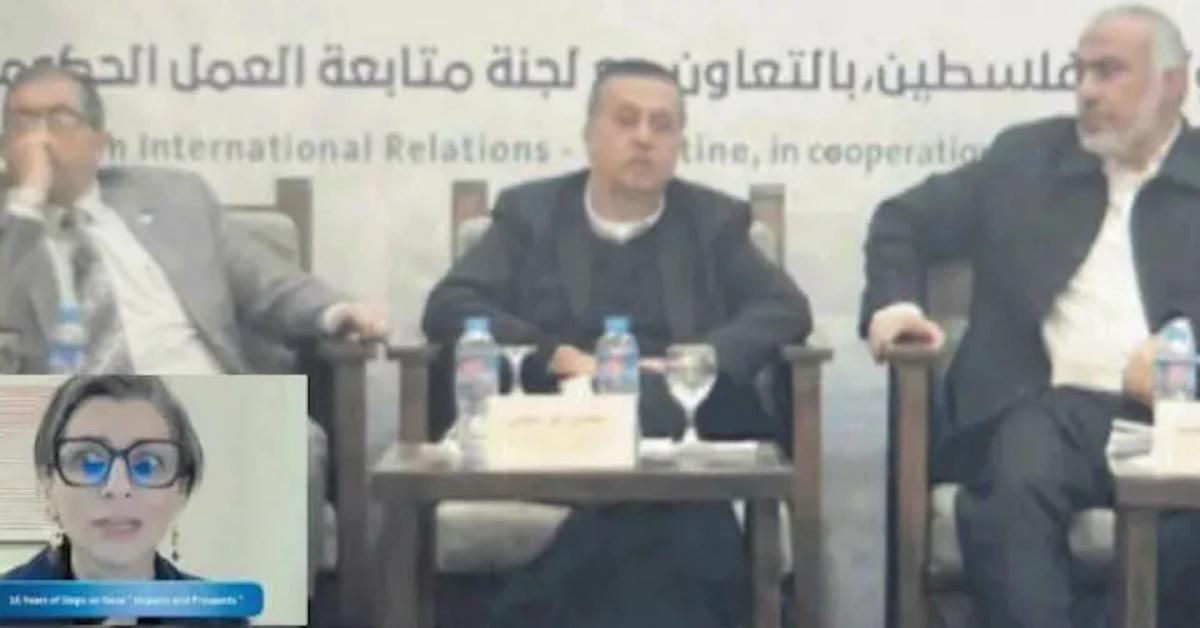 albanese al convegno 16 years of siege on gaza del 2022 con esponenti hamas la relatrice ero da remoto e non sapevo chi fosse in sala video