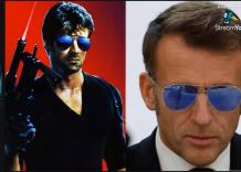 Macron con gli occhiali da sole, i meme sul look del presidente francese a Davos: da Maverick in 'Top Gun' a Stallone in 'Cobra' - GALLERY