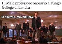 Di Maio professore onorario al King&rsquo;s College, i MEME: da &ldquo;o bibitaro mio bibitaro&rdquo; dal film &ldquo;L&rsquo;attimo fuggente&rdquo; al &ldquo;come si fa il prof?&rdquo;
