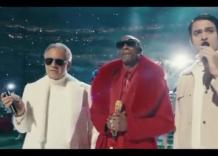 Andrea e Matteo Bocelli con Snoop Dogg nel Super Bowl