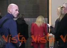 Donatella Versace alla camera ardente di Valentino a Roma