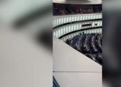 Strasburgo, eurodeputata con museruola in aula contro bis di Ursula von der Leyen: "Ha ucciso le persone durante la pandemia" - VIDEO