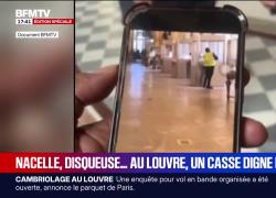 Parigi, il VIDEO del furto al Louvre: 4 ladri a volto scoperto travestiti da operai con gilet giallo, 1 armeggia su teca con smerigliatrice angolare