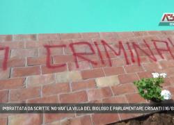 Villa di Andrea Crisanti in Val Liona riempita da scritte 'no-vax' su muri e piscina: "Criminale", "ai vaccinati gli effetti avversi del vaccino Covid" - VIDEO
