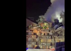 Francia, incendio all'hotel Grandes Alpes di Courchevel, 83 persone evacuate, Vdf: "Nessun ferito, difficile da domare" - VIDEO