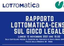 Lunedì 15 novembre al Senato presentazione del Rapporto Lottomatica-Censis sul gioco legale in Italia