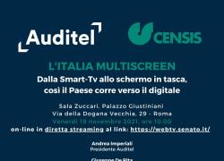 Presentazione Quarto Rapporto Auditel-Censis “L’Italia Multiscreen: dalla Smart-Tv allo schermo in tasca, così il Paese corre verso il digitale”
