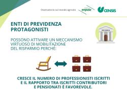 Osservatorio Enpaia-Censis: Enti di previdenza possibili motori della ripresa economica