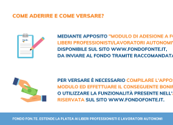 Fondo Fon.Te. al via l’estensione della platea ai liberi professionisti e lavoratori autonomi