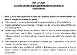 Elezioni 2022, centrodestra trova l'accordo sul programma in 15 punti: dalla flat tax al Ponte sullo stretto