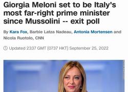 Elezioni, CNN: "Meloni premier più a destra dai tempi di Mussolini". Iniziata la macchina del fango