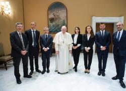 Città del Vaticano. Il Santo Padre ha ricevuto in udienza la società di produzione Tenderstories per il film Kordon (Confine)