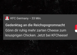 Kfc, messaggio nazista ai clienti tedeschi: “Commemorate la Notte dei vetri rotti col pollo fritto”. Poi le scuse