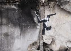 Bansky in Ucraina, cinque le opere lasciate vicino Kiev