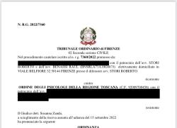 Obbligo vaccino covid, sentenza del Tribunale di Firenze: psicologa sospesa perché non vaccinata vince fase cautelare contro l'Ordine degli Psicologi della Toscana