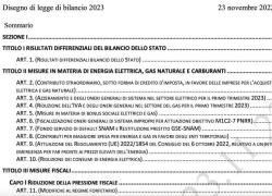 Legge di bilancio, ecco la BOZZA del testo: spunta il fondo per la sovranità alimentare da 100 milioni fino al 2026