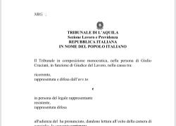Obbligo vaccinale, sentenza del Tribunale di l'Aquila sanziona per 2.500€ azienda che aveva sospeso lavoratore non inoculato contro il covid 