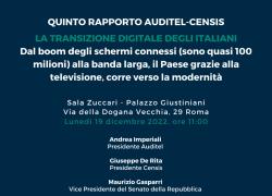 Quinto Rapporto Auditel-Censis “La transizione digitale degli italiani”